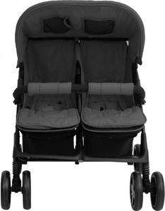 Wózek vidaXL Podwójny wózek spacerowy, ciemnoszary, stalowy 5