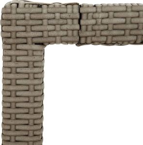 vidaXL Stół ogrodowy, 90x90x75 cm, szkło i rattan PE, beżowy 5