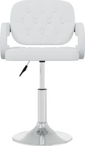 vidaXL Obrotowe krzesła stołowe, 6 szt., białe, sztuczna skóra 4