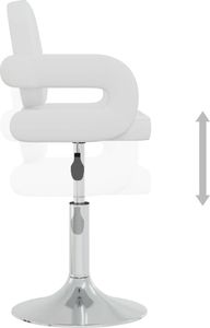 vidaXL Obrotowe krzesła stołowe, 6 szt., białe, sztuczna skóra 7