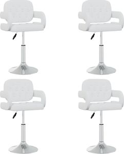 vidaXL Obrotowe krzesła stołowe, 4 szt., białe, sztuczna skóra 1