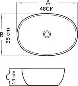 Umywalka Mexen Viki nablatowa 48 x 35 cm biała (21054800) 2