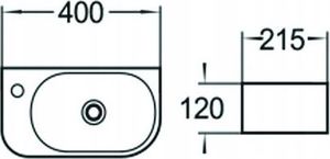 Umywalka Mexen Mexen Viera umywalka nablatowa lewa 40 x 21 cm biała - 21274000L 2