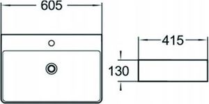 Umywalka Mexen Mexen Benita umywalka nablatowa 60 x 41 cm biała - 21396000 2