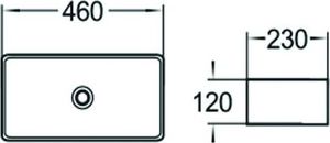 Umywalka Mexen Mexen Nadia umywalka nablatowa 46 x 23 cm biała - 21614600 2