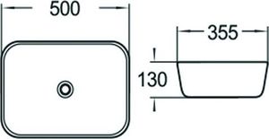 Umywalka Mexen Mexen Luna umywalka nablatowa 50 x 35 cm biała - 21635000 2