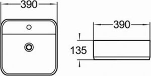 Umywalka Mexen Mexen Silvia umywalka nablatowa 39 x 39 cm biała - 21863900 2