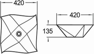 Umywalka Mexen Mexen Elvira umywalka nablatowa 42 x 42 cm biała - 21894200 2