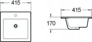 Umywalka Mexen Mexen Stella umywalka wpuszczana w blat 41 x 41 cm biała - 25454100 2