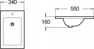 Umywalka Mexen Mexen Alir umywalka wpuszczana w blat 34 x 55 cm biała - 25503400 2