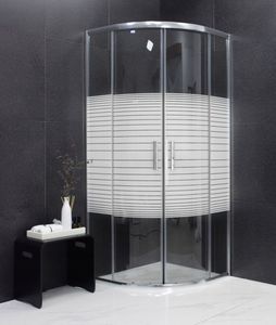 Mexen Mexen Rio kabina prysznicowa półokrągła 80 x 80 cm, pasy, chrom - 863-080-080-01-20 2