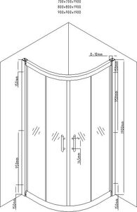 Mexen Mexen Rio kabina prysznicowa półokrągła 70 x 70 cm, transparent, czarna - 863-070-070-70-00 3