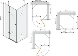 Mexen Mexen Roma kabina prysznicowa uchylna 95 x 90 cm, transparent, chrom - 854-095-090-01-00 3