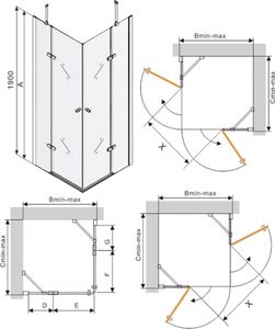 Mexen Mexen Roma Duo kabina prysznicowa uchylna 100 x 80 cm, transparent, chrom - 854-100-080-02-00 4