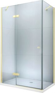 Mexen Mexen Roma kabina prysznicowa uchylna 70 x 80 cm, transparent, złoty brodzik Flat - 854-070-080-50-00-4010 1