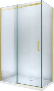Mexen Mexen Omega kabina prysznicowa rozsuwana 100 x 70 cm, transparent, złoty brodzik Flat - 825-100-070-50-00-4010 1