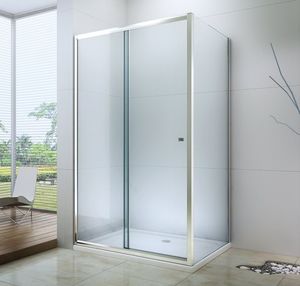 Mexen Mexen Apia kabina prysznicowa rozsuwana 90 x 80 cm, transparent, chrom brodzik Flat - 840-090-080-01-00-4010 2