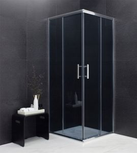 Mexen Mexen Rio kabina prysznicowa kwadratowa 90 x 90 cm, grafit, chrom brodzik Flat - 860-090-090-01-40-4010 2