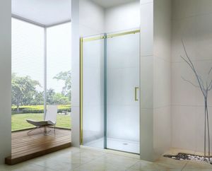 Mexen Mexen Omega drzwi prysznicowe rozsuwane 110 cm, transparent, złote - 825-110-000-50-00 2