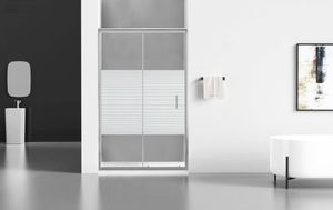 Mexen Mexen Apia drzwi prysznicowe rozsuwane 110 cm, pasy, chrom - 845-110-000-01-20 2