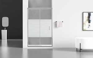 Mexen Mexen Apia drzwi prysznicowe rozsuwane 115 cm, pasy, chrom - 845-115-000-01-20 2