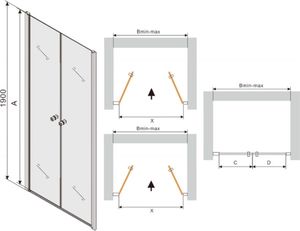 Mexen Mexen Texas drzwi prysznicowe uchylne 70 cm, transparent, chrom - 880-070-000-01-00 3