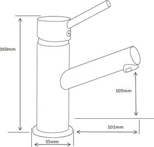 Bateria umywalkowa Mexen Eri stojąca chrom 2