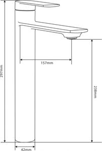 Bateria umywalkowa Mexen Zero stojąca chrom 1