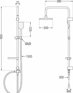Zestaw prysznicowy Mexen Mexen Sven zestaw prysznicowy natynkowy z deszczownicą i baterią prysznicową termostatyczną Slim, chrom - 77105262-00 3