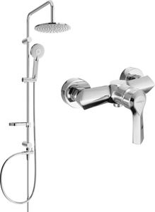 Zestaw prysznicowy Mexen Mexen Carl zestaw prysznicowy natynkowy z deszczownicą i baterią prysznicową Sabre, chrom - 72140240-00 1