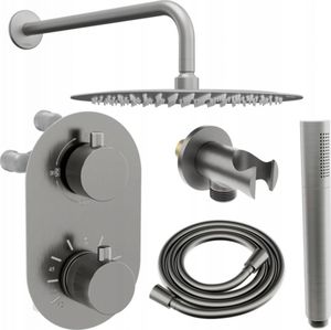 Zestaw prysznicowy Mexen Mexen Kai DR70 zestaw prysznicowy podtynkowy z deszczownicą 30 cm, grafit - 77602DR7030-66 1