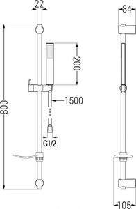 Zestaw prysznicowy Mexen Mexen DF00 zestaw prysznicowy suwany, złoty - 785004582-50 2