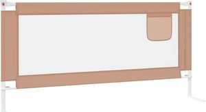 vidaXL Barierka do łóżeczka dziecięcego, taupe, 190x25 cm, tkanina 4
