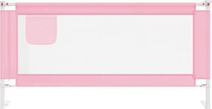 vidaXL Barierka do łóżeczka dziecięcego, różowa, 180x25 cm, tkanina 3
