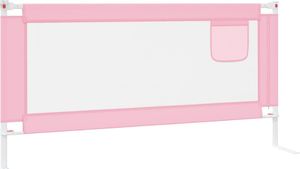 vidaXL Barierka do łóżeczka dziecięcego, różowa, 180x25 cm, tkanina 4