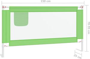 vidaXL Barierka do łóżeczka dziecięcego, zielona, 150x25 cm, tkanina 8