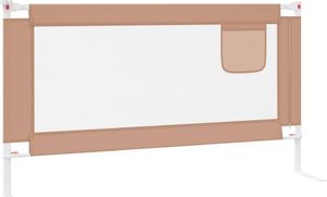 vidaXL Barierka do łóżeczka dziecięcego, taupe, 150x25 cm, tkanina 4