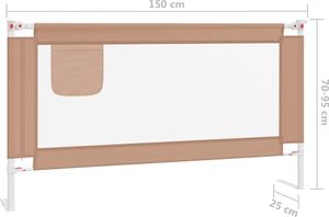 vidaXL Barierka do łóżeczka dziecięcego, taupe, 150x25 cm, tkanina 8
