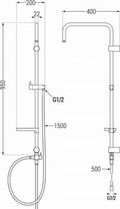 Zestaw prysznicowy Mexen Mexen T kolumna prysznicowa złota - 7939399-50 2