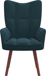 vidaXL Fotel, niebieski, obity aksamitem 3