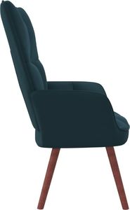 vidaXL Fotel, niebieski, obity aksamitem 4