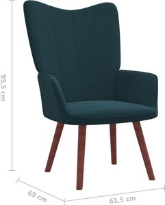 vidaXL Fotel, niebieski, obity aksamitem 7
