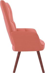 vidaXL Fotel, różowy, obity aksamitem 4