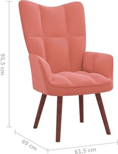 vidaXL Fotel, różowy, obity aksamitem 7