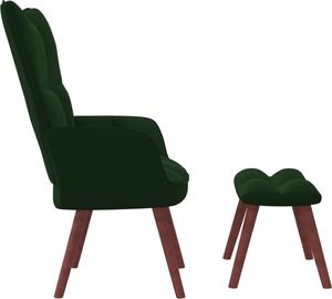 vidaXL Fotel z podnóżkiem, ciemnozielony, obity aksamitem 4
