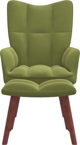 vidaXL Fotel z podnóżkiem, jasnozielony, obity aksamitem 3