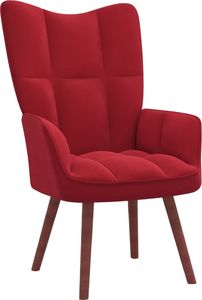 vidaXL Fotel z podnóżkiem, winna czerwień, obity aksamitem 6