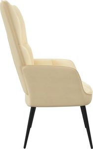 vidaXL Fotel, kremowy, tapicerowany aksamitem 4