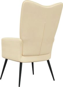 vidaXL Fotel, kremowy, tapicerowany aksamitem 5