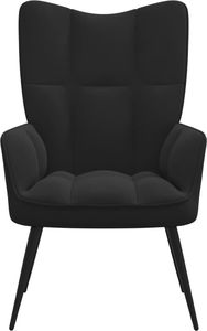 vidaXL Fotel, czarny, obity aksamitem 3